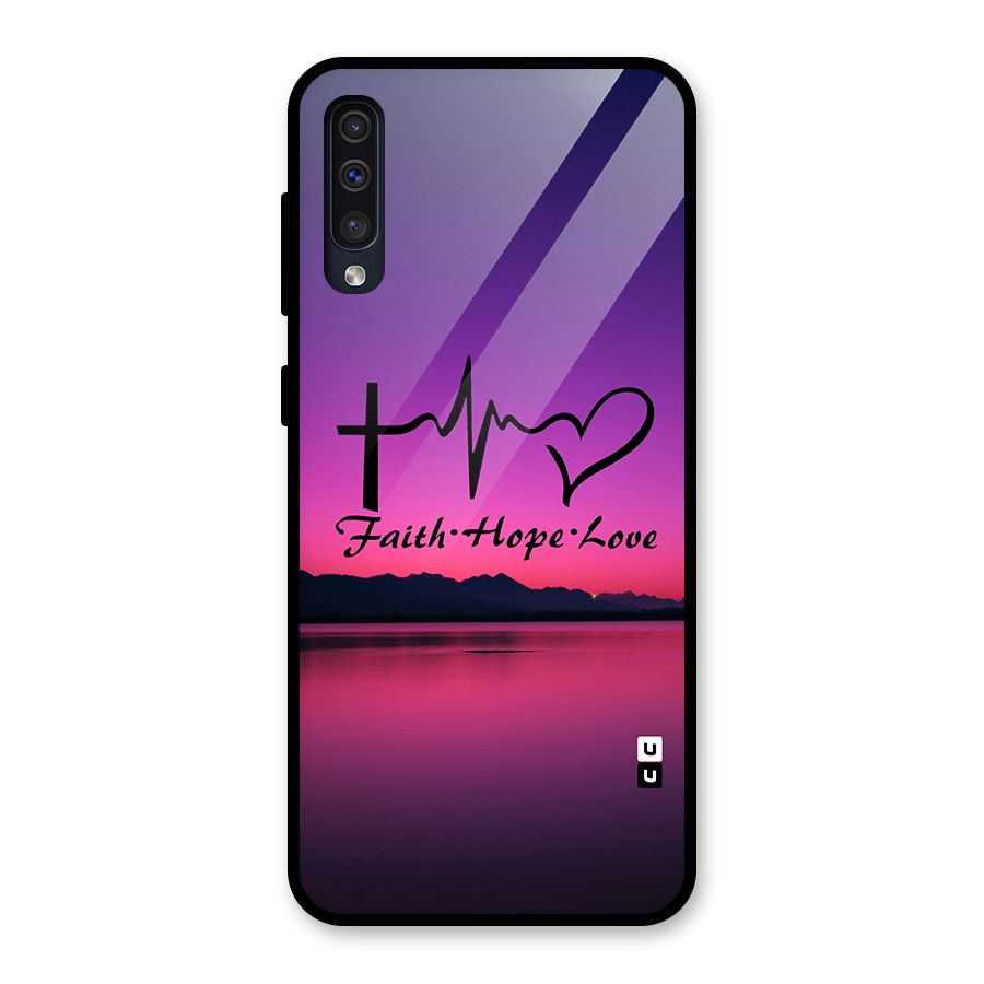 Faith Hope Love Evening Sky Glass Back Case for Galaxy A50s