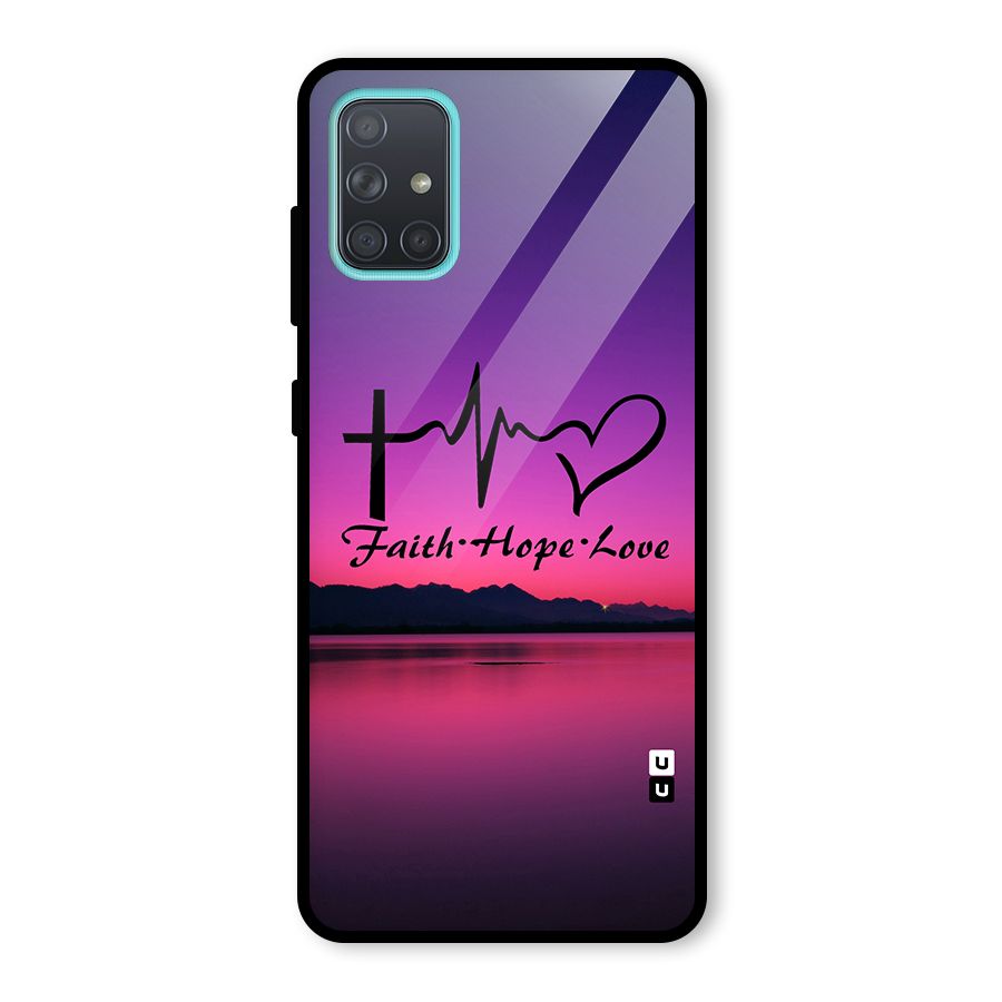 Faith Hope Love Evening Sky Glass Back Case for Galaxy A71