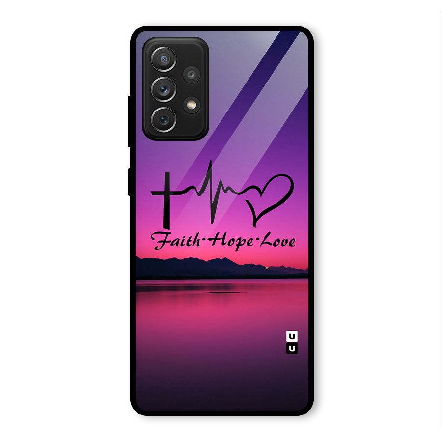 Faith Hope Love Evening Sky Glass Back Case for Galaxy A72