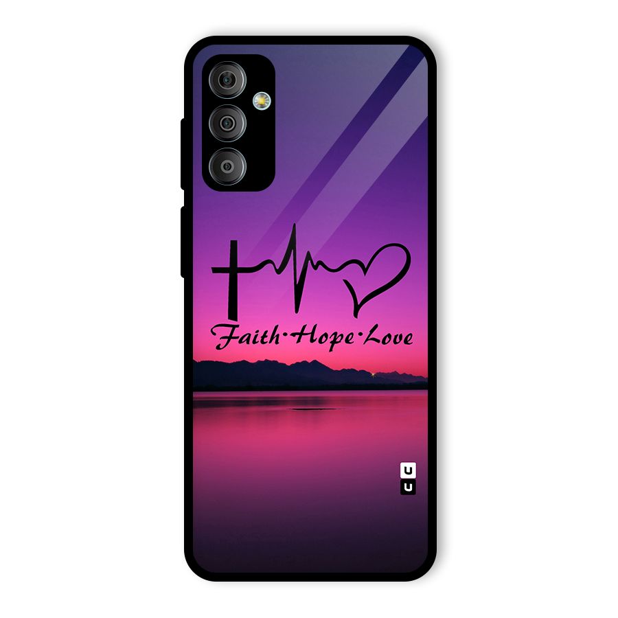 Faith Hope Love Evening Sky Glass Back Case for Galaxy F23