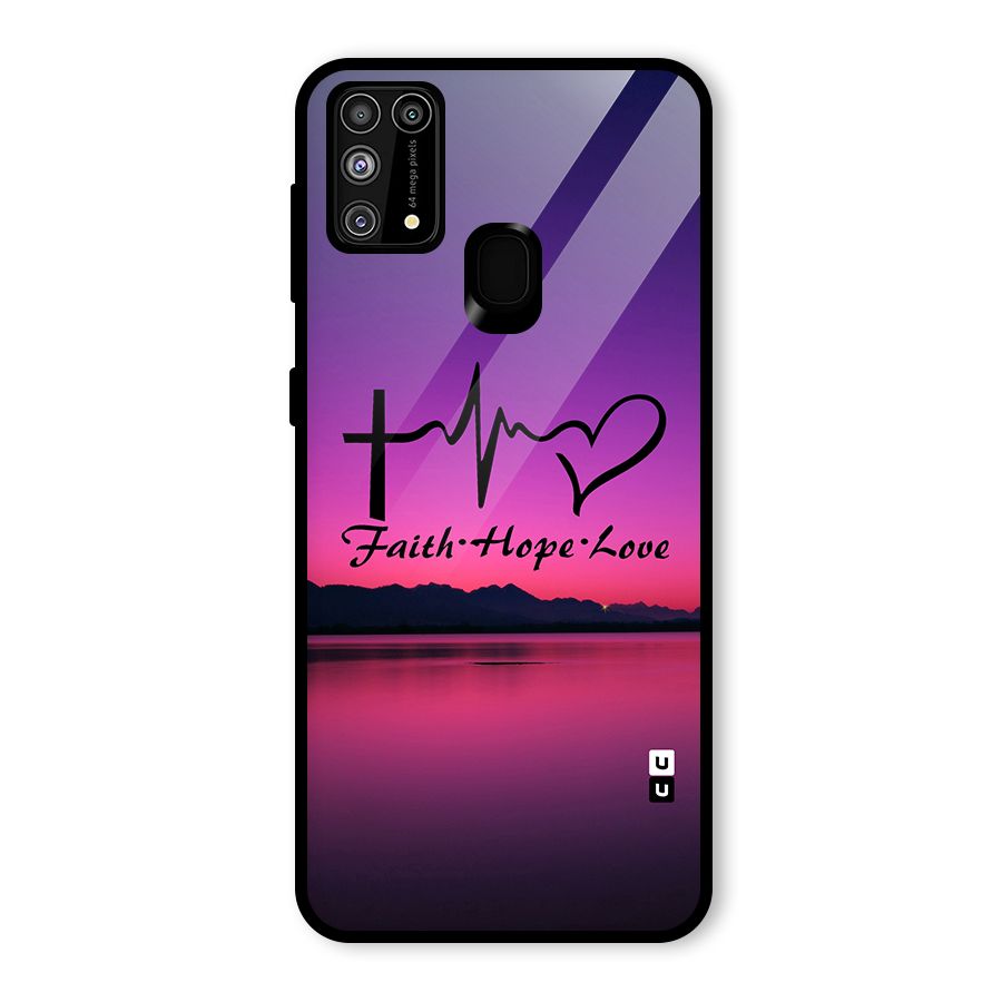 Faith Hope Love Evening Sky Glass Back Case for Galaxy F41