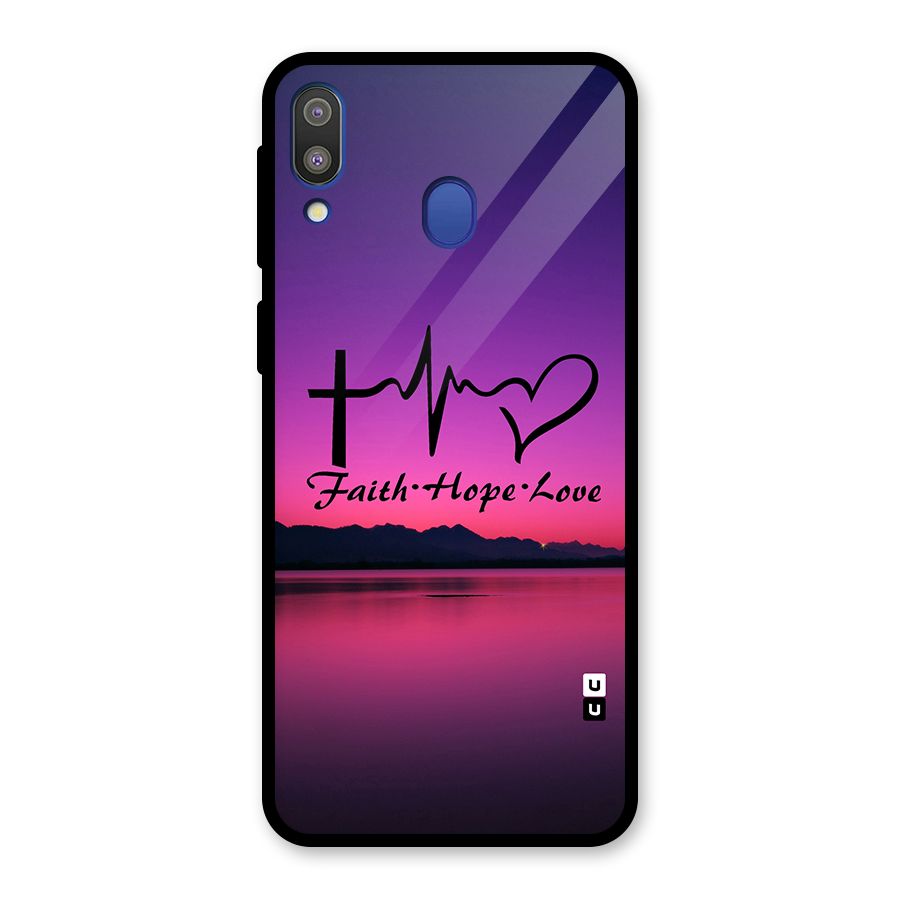 Faith Hope Love Evening Sky Glass Back Case for Galaxy M20