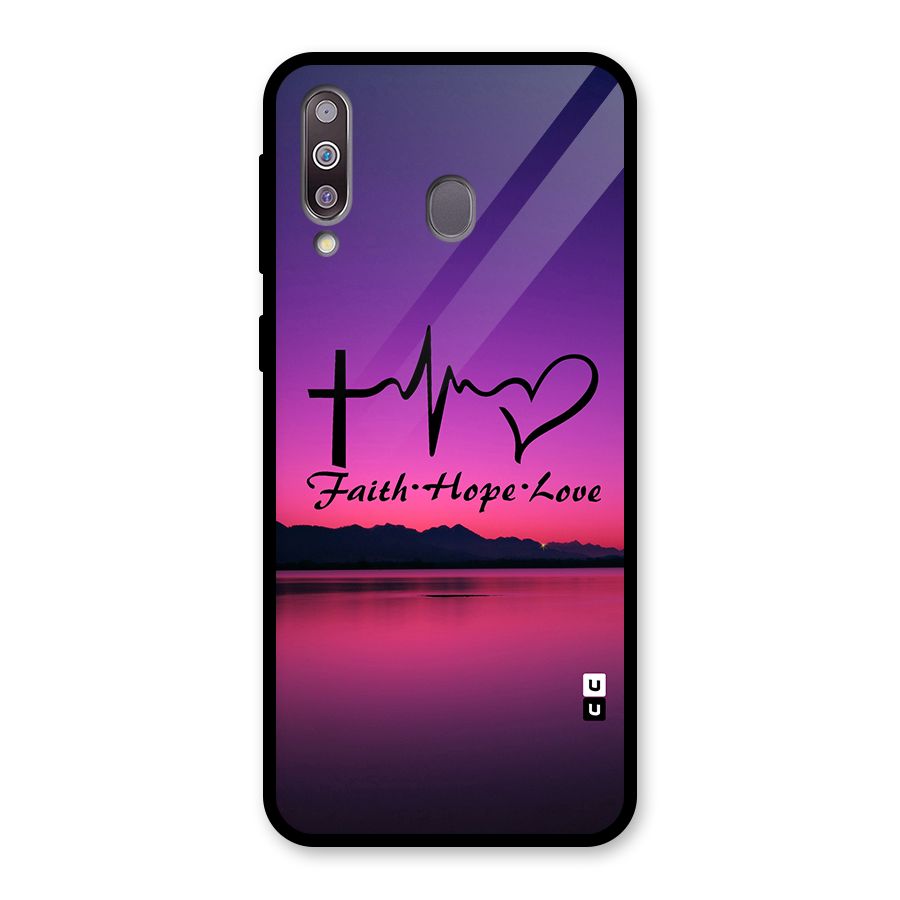 Faith Hope Love Evening Sky Glass Back Case for Galaxy M30
