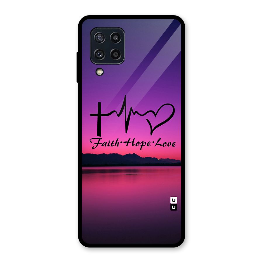 Faith Hope Love Evening Sky Glass Back Case for Galaxy M32