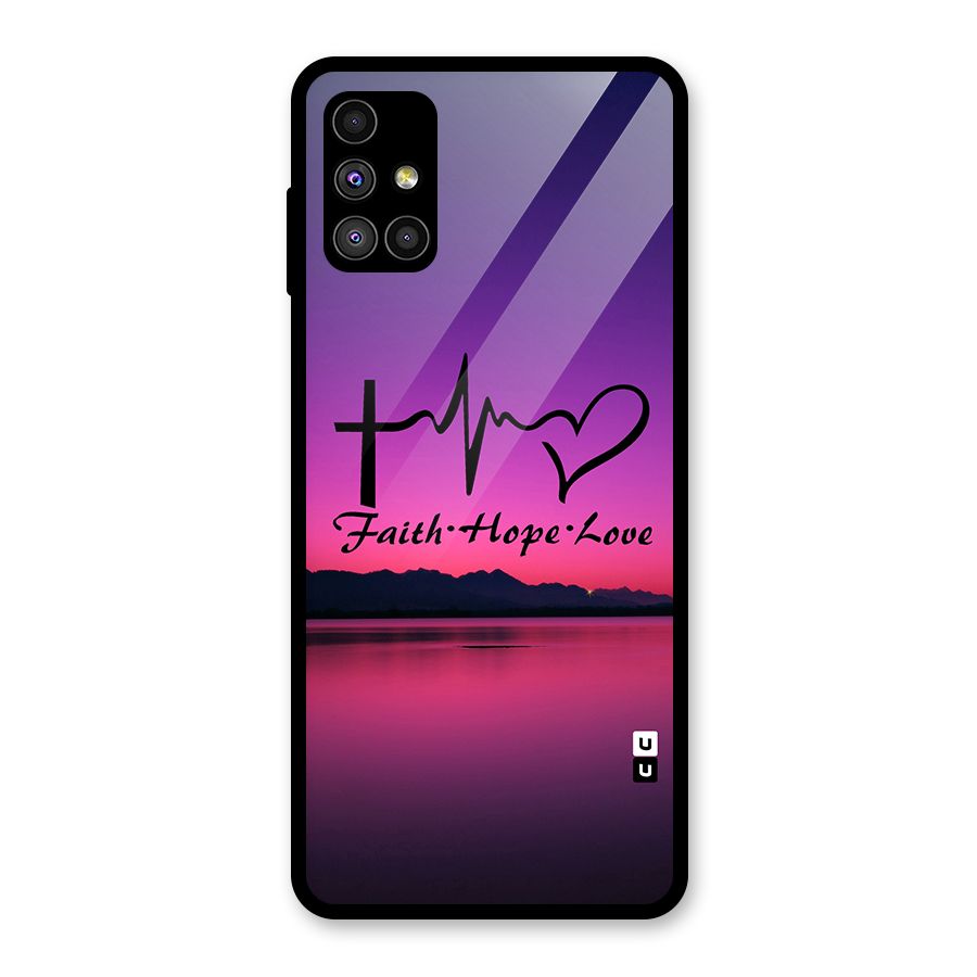 Faith Hope Love Evening Sky Glass Back Case for Galaxy M51