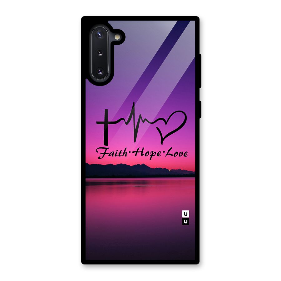 Faith Hope Love Evening Sky Glass Back Case for Galaxy Note 10