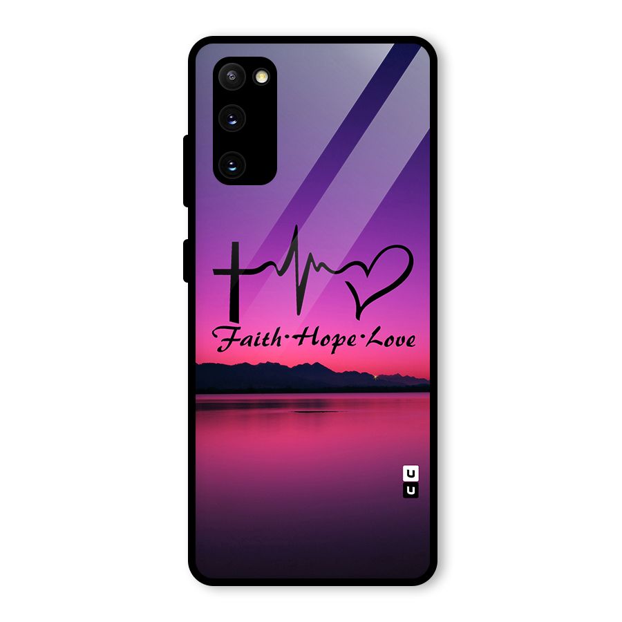 Faith Hope Love Evening Sky Glass Back Case for Galaxy S20 FE