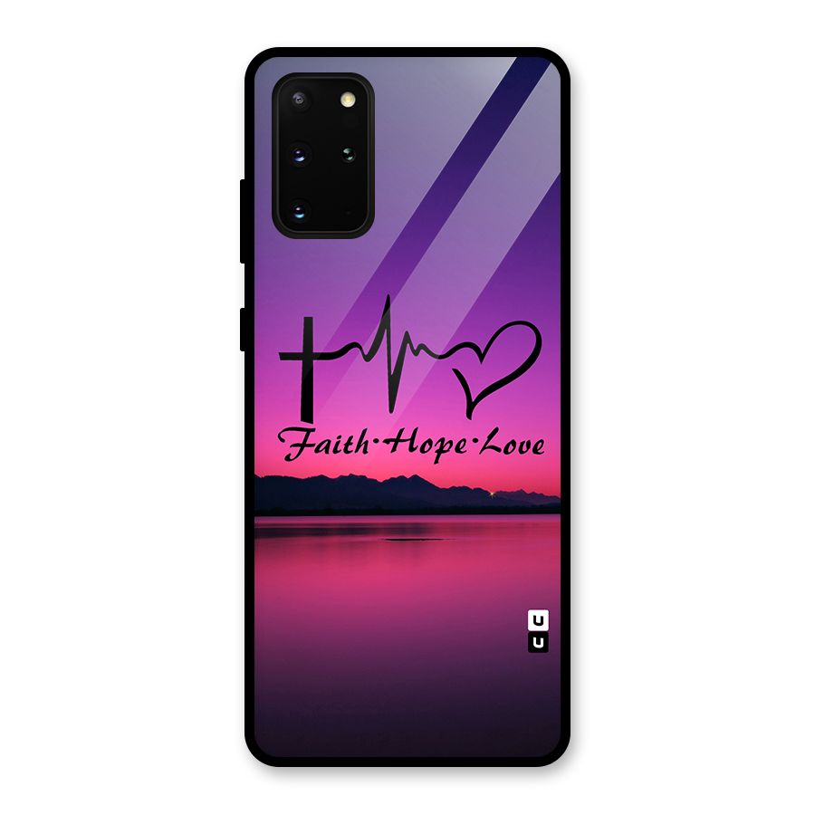 Faith Hope Love Evening Sky Glass Back Case for Galaxy S20 Plus