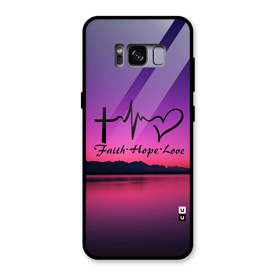 Faith Hope Love Evening Sky Glass Back Case for Galaxy S8