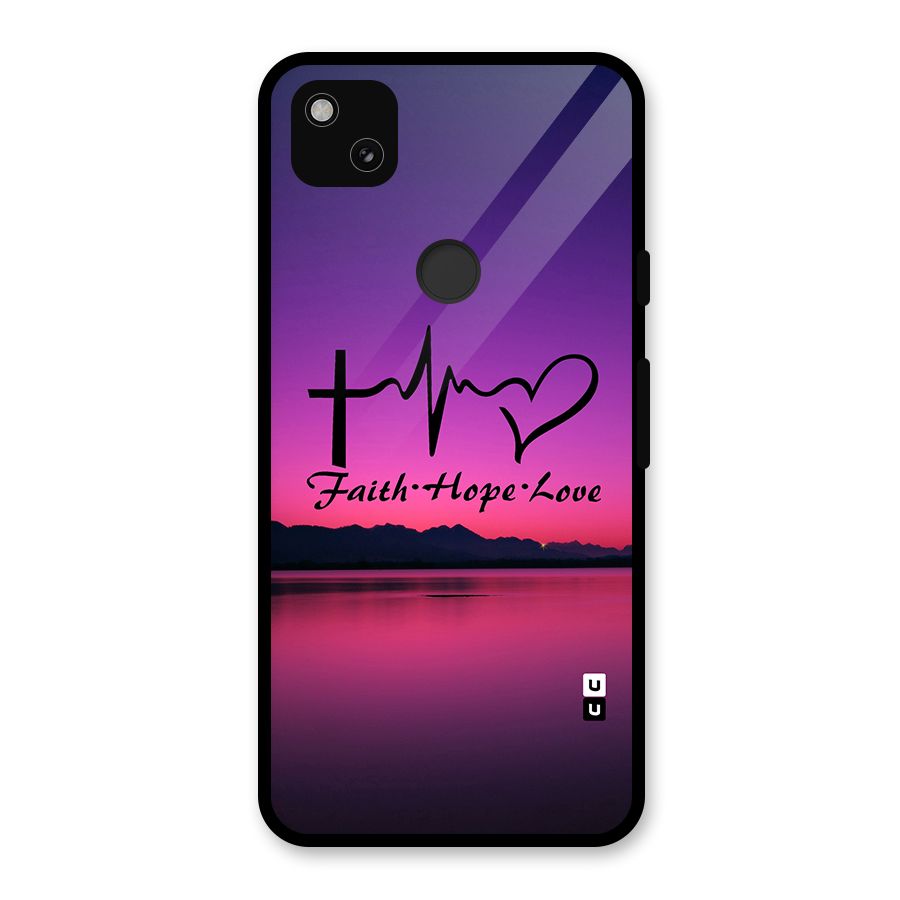 Faith Hope Love Evening Sky Glass Back Case for Google Pixel 4a