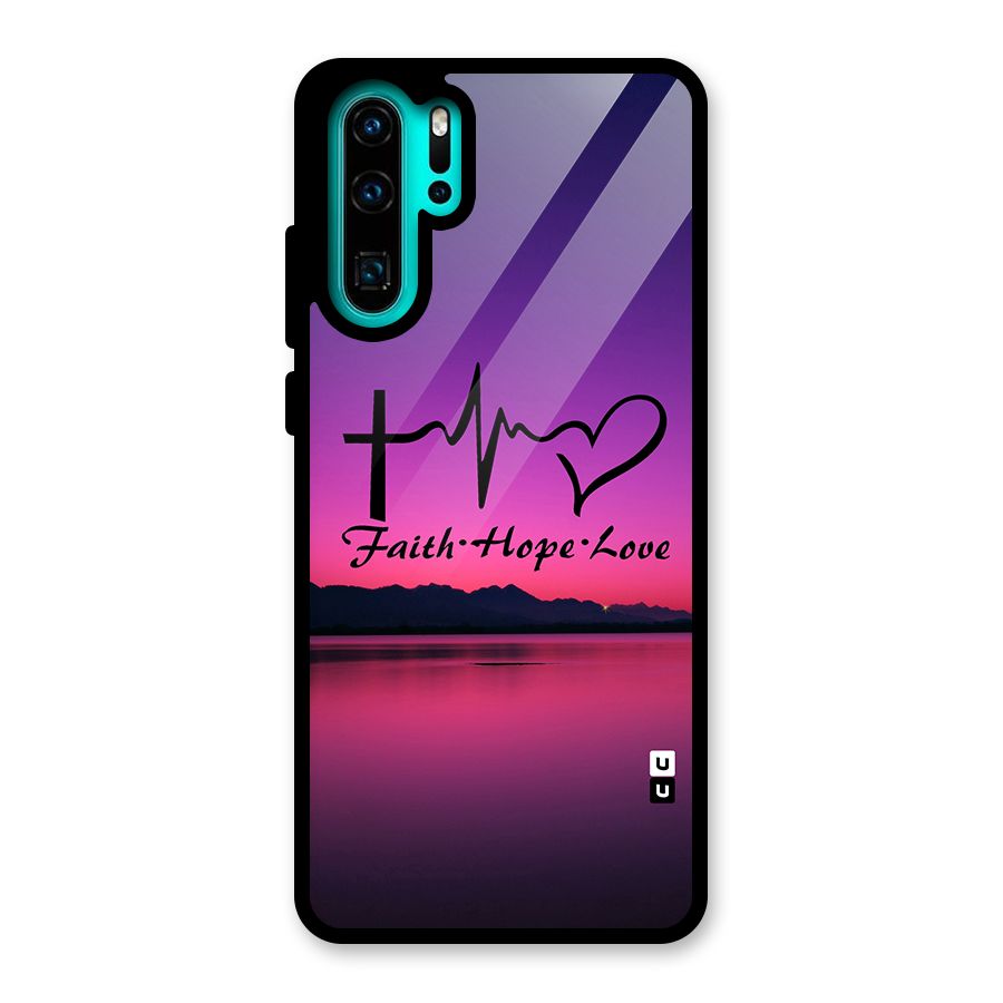 Faith Hope Love Evening Sky Glass Back Case for Huawei P30 Pro
