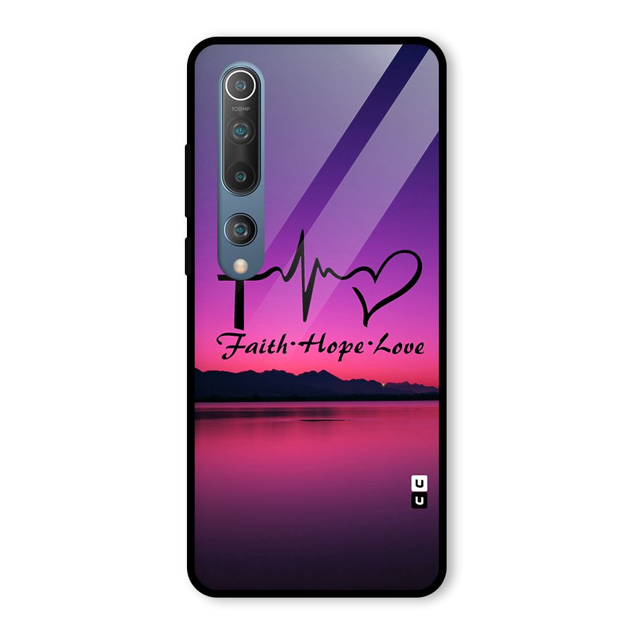 Faith Hope Love Evening Sky Glass Back Case for Mi 10