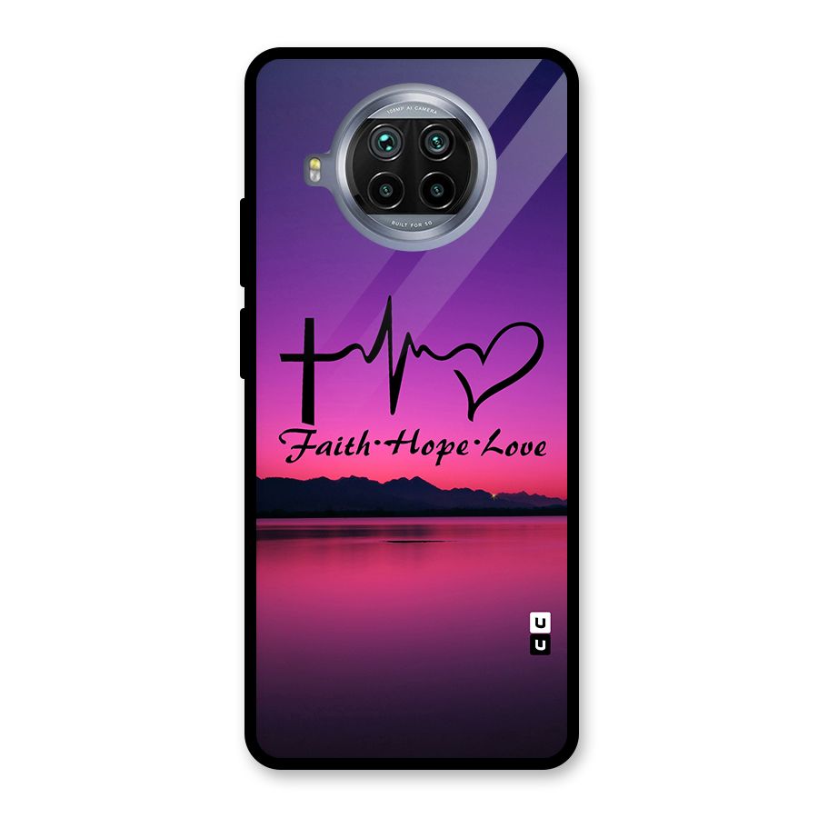 Faith Hope Love Evening Sky Glass Back Case for Mi 10i
