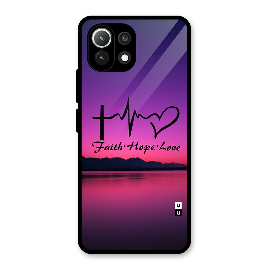 Faith Hope Love Evening Sky Glass Back Case for Mi 11 Lite NE 5G