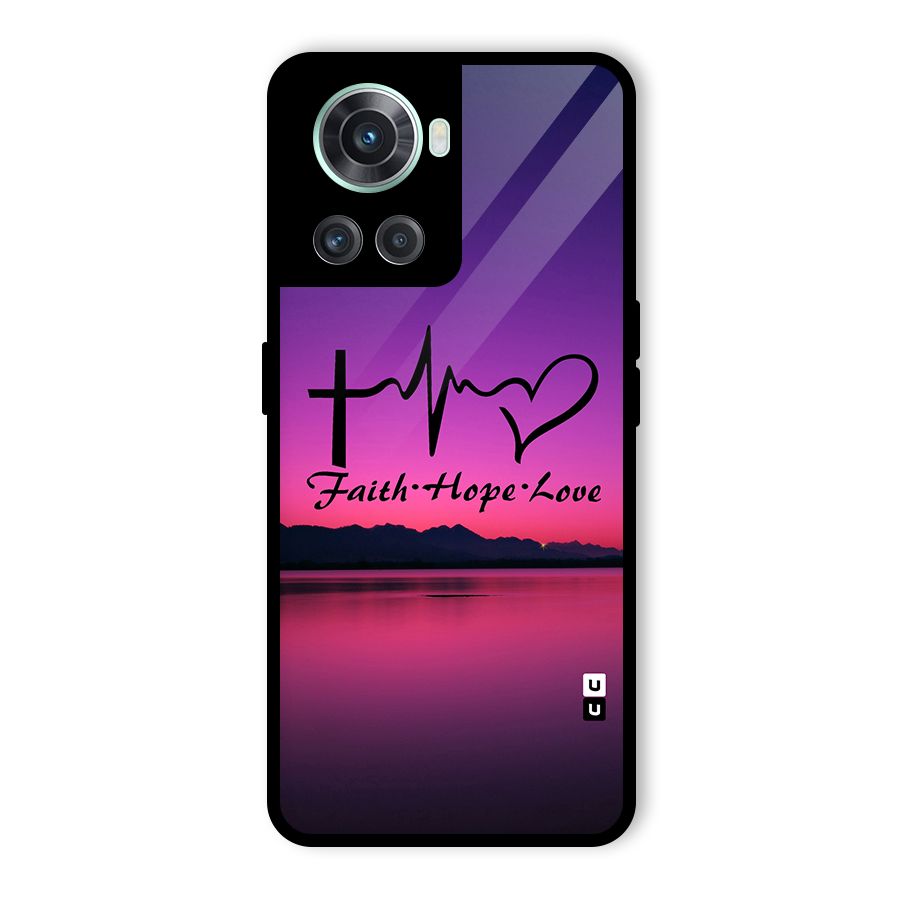 Faith Hope Love Evening Sky Glass Back Case for OnePlus 10R