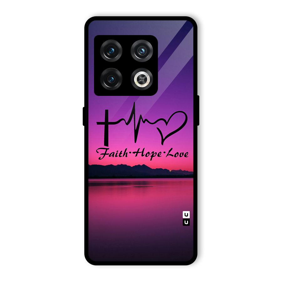 Faith Hope Love Evening Sky Glass Back Case for OnePlus 10 Pro 5G