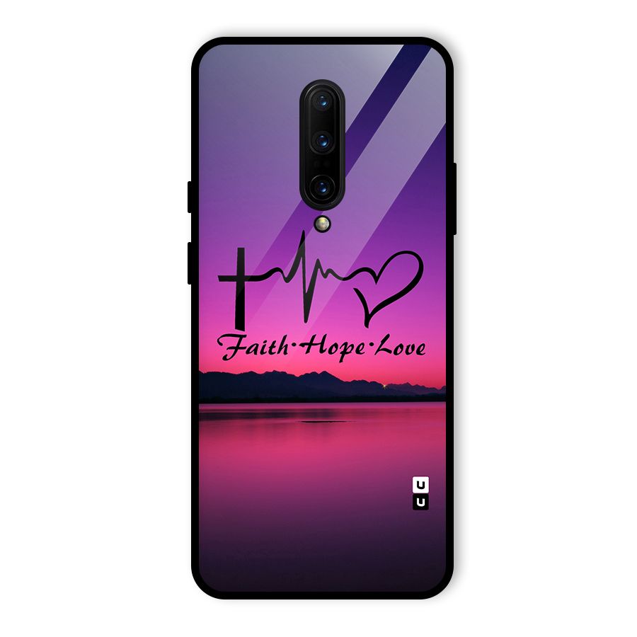 Faith Hope Love Evening Sky Glass Back Case for OnePlus 7 Pro