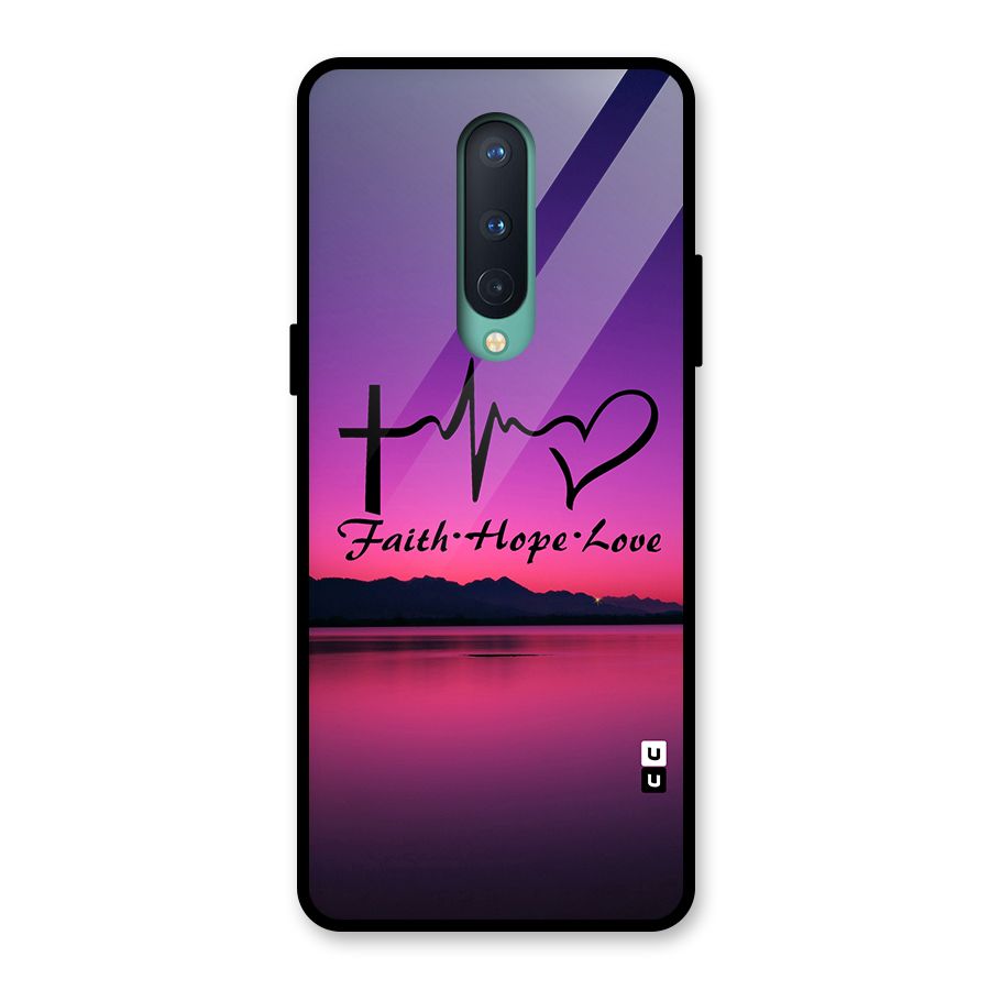 Faith Hope Love Evening Sky Glass Back Case for OnePlus 8