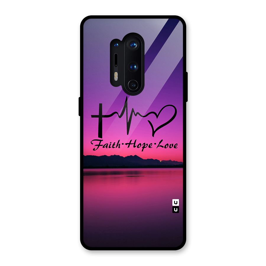 Faith Hope Love Evening Sky Glass Back Case for OnePlus 8 Pro