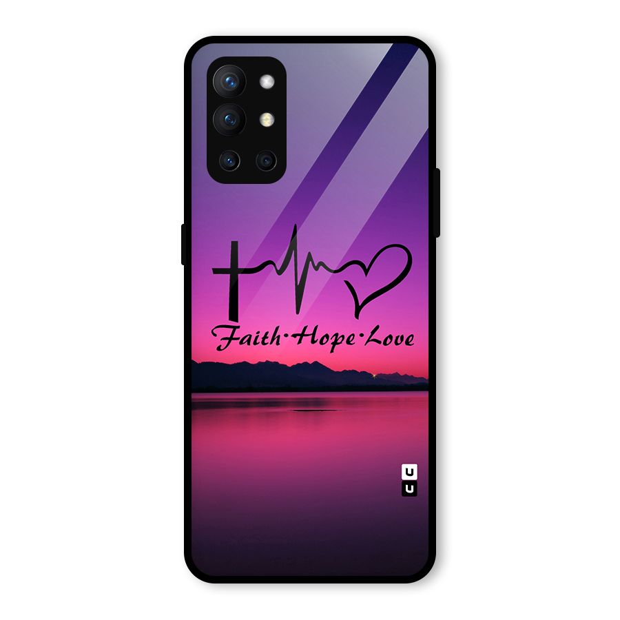 Faith Hope Love Evening Sky Glass Back Case for OnePlus 9R