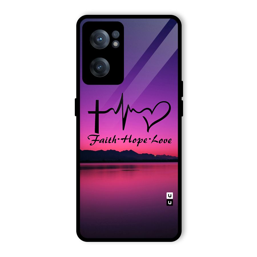 Faith Hope Love Evening Sky Glass Back Case for OnePlus Nord CE 2 5G