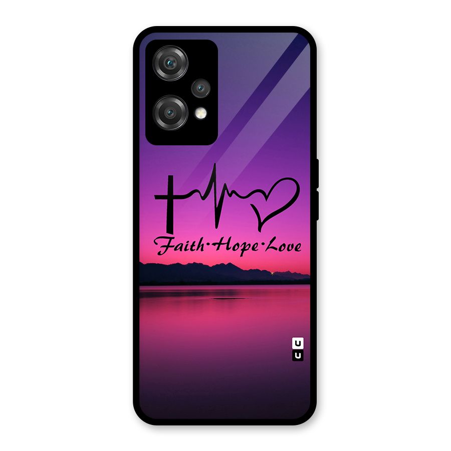 Faith Hope Love Evening Sky Glass Back Case for OnePlus Nord CE 2 Lite 5G