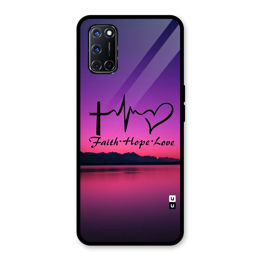 Faith Hope Love Evening Sky Glass Back Case for Oppo A52