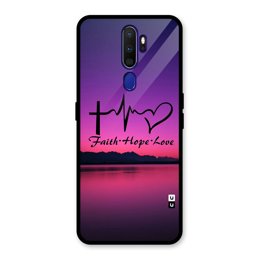 Faith Hope Love Evening Sky Glass Back Case for Oppo A9 (2020)
