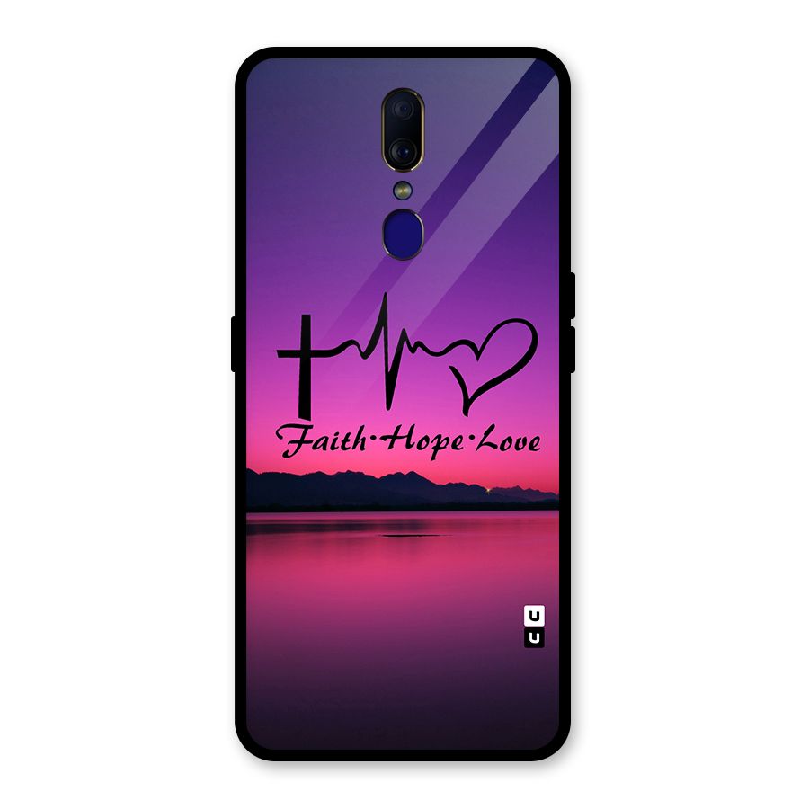Faith Hope Love Evening Sky Glass Back Case for Oppo F11
