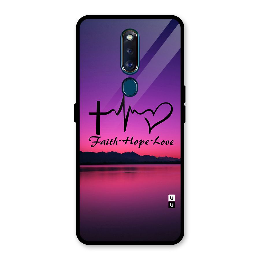 Faith Hope Love Evening Sky Glass Back Case for Oppo F11 Pro