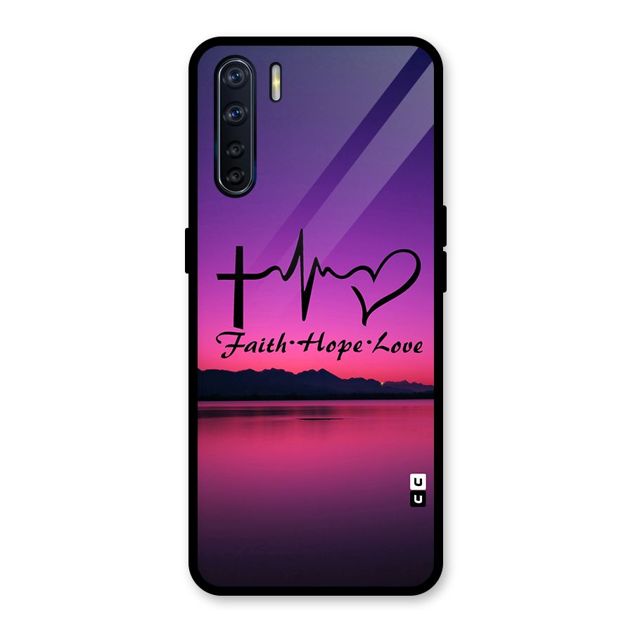 Faith Hope Love Evening Sky Glass Back Case for Oppo F15