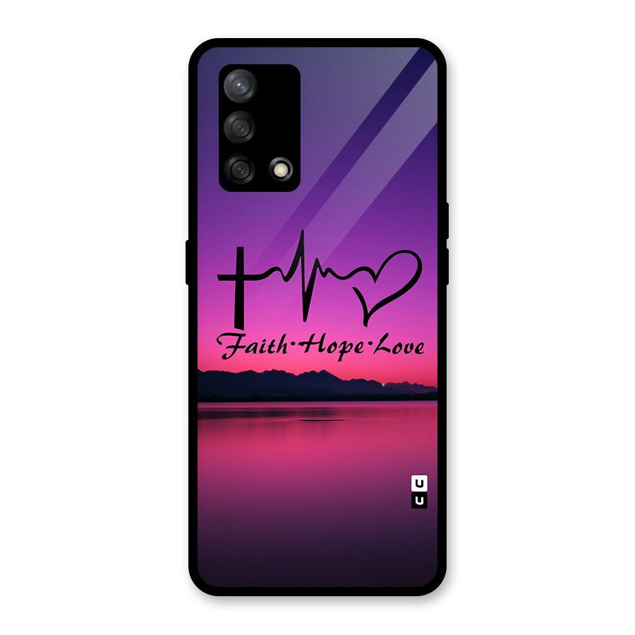 Faith Hope Love Evening Sky Glass Back Case for Oppo F19