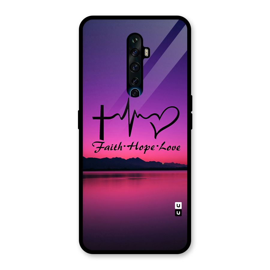 Faith Hope Love Evening Sky Glass Back Case for Oppo Reno2 Z
