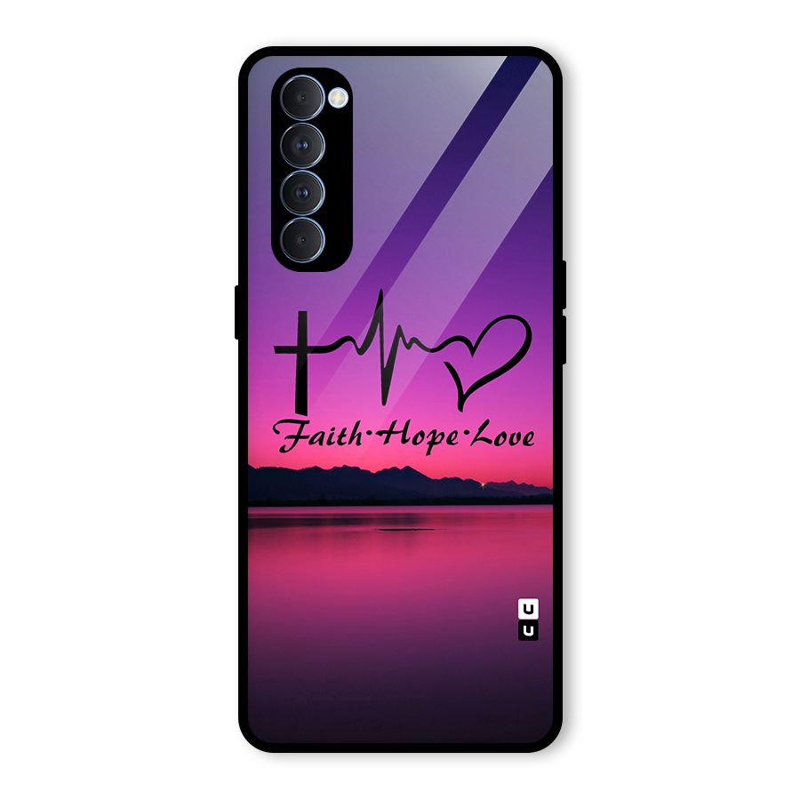 Faith Hope Love Evening Sky Glass Back Case for Oppo Reno4 Pro