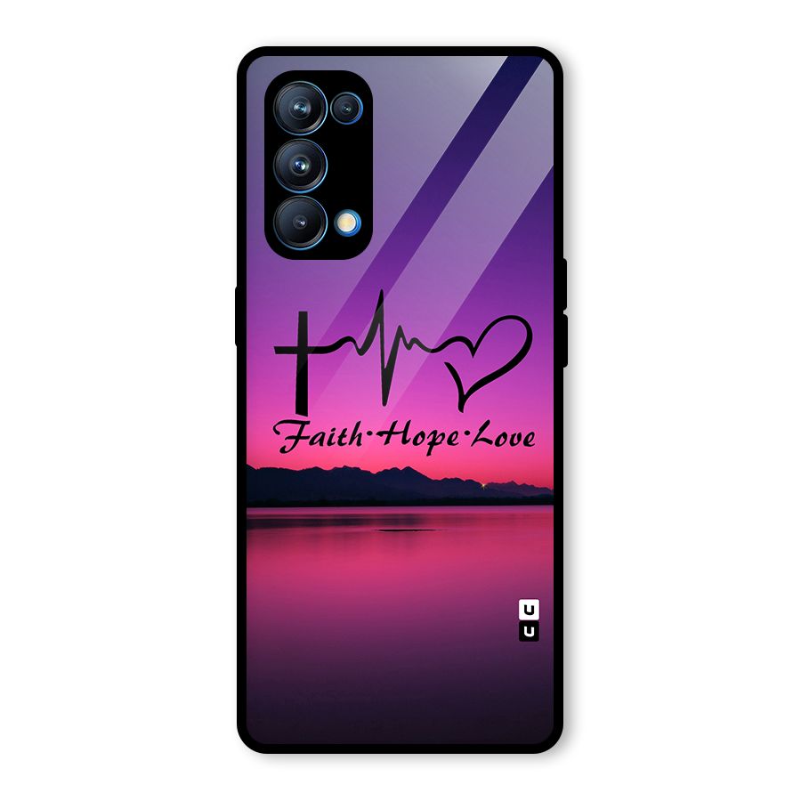 Faith Hope Love Evening Sky Glass Back Case for Oppo Reno5 Pro 5G