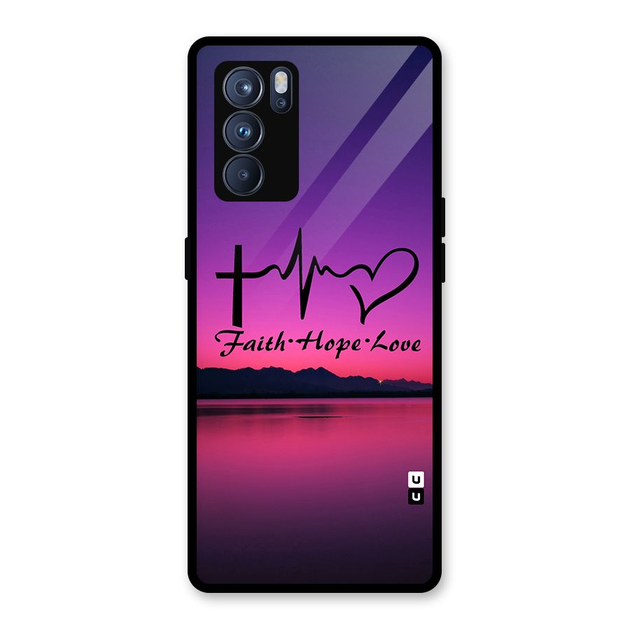 Faith Hope Love Evening Sky Glass Back Case for Oppo Reno6 Pro 5G