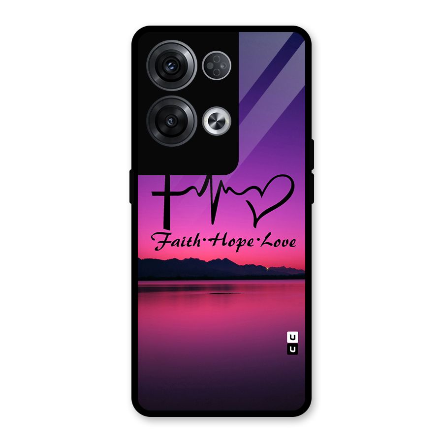 Faith Hope Love Evening Sky Glass Back Case for Oppo Reno8 Pro 5G