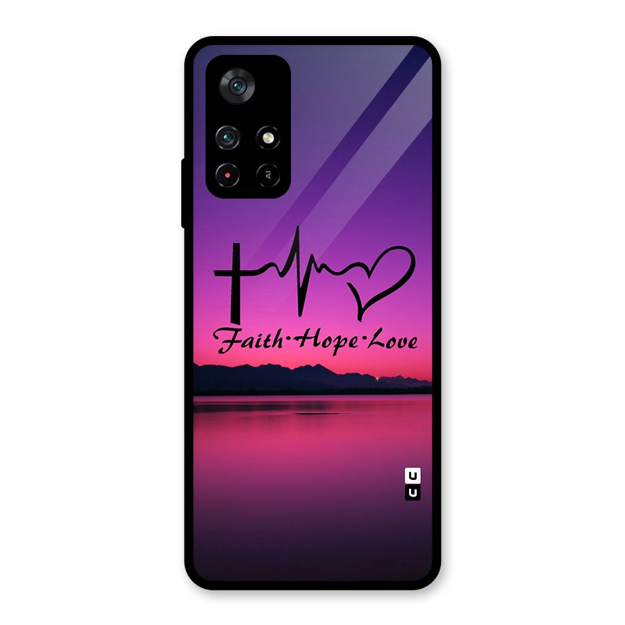 Faith Hope Love Evening Sky Glass Back Case for Poco M4 Pro 5G