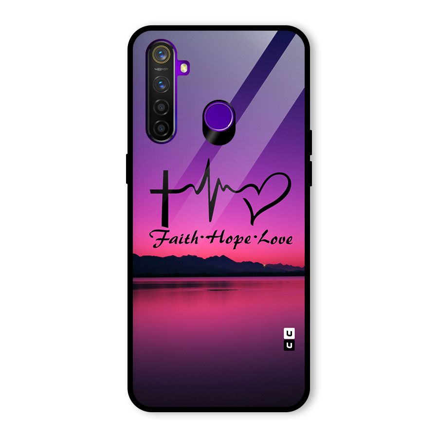 Faith Hope Love Evening Sky Glass Back Case for Realme 5 Pro