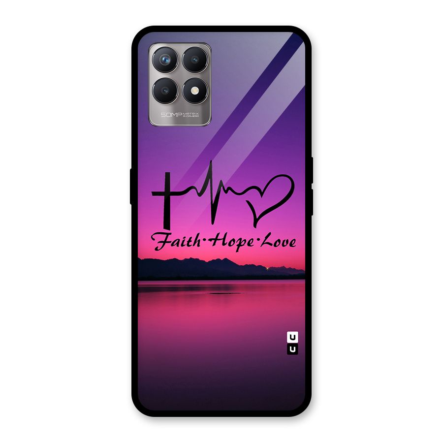 Faith Hope Love Evening Sky Glass Back Case for Realme 8i