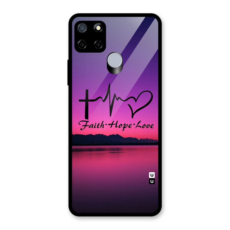 Faith Hope Love Evening Sky Glass Back Case for Realme C12