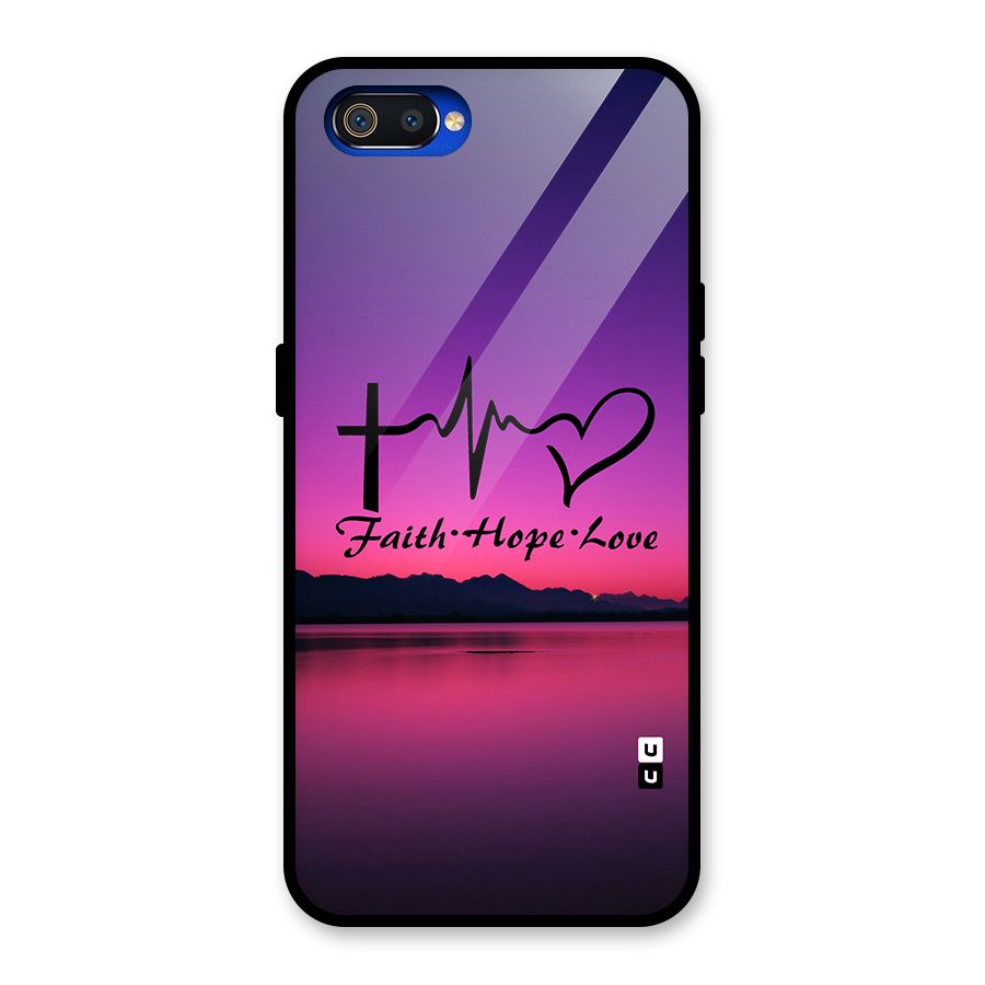 Faith Hope Love Evening Sky Glass Back Case for Realme C2