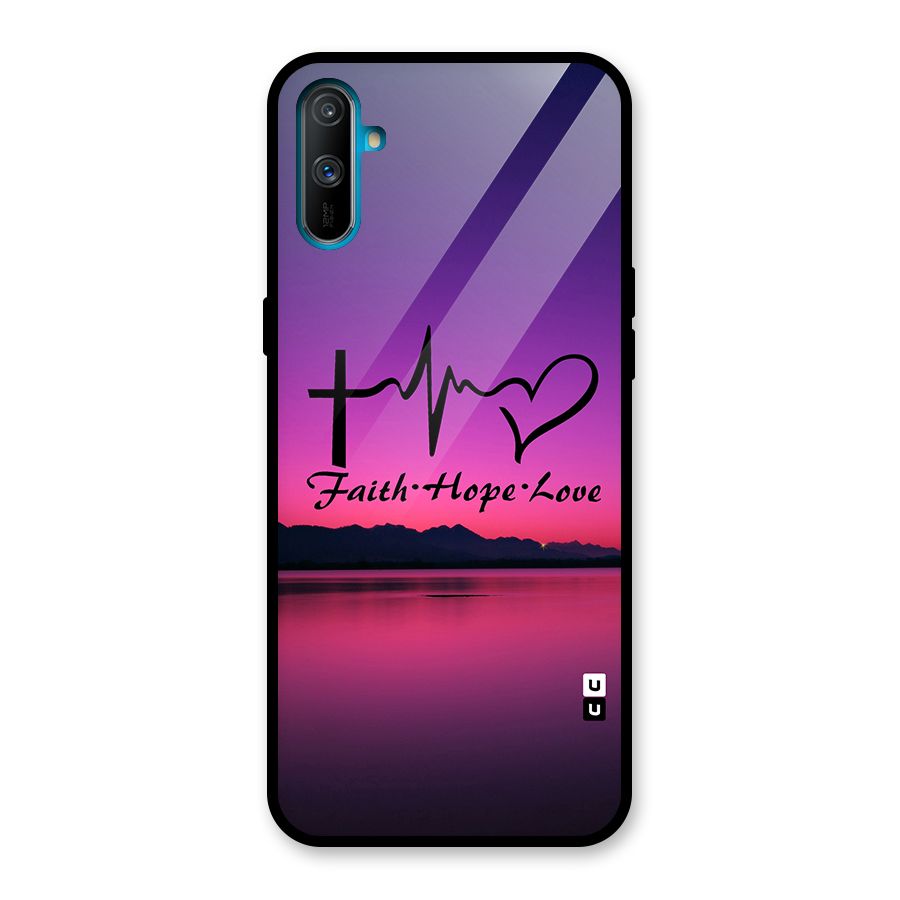 Faith Hope Love Evening Sky Glass Back Case for Realme C3