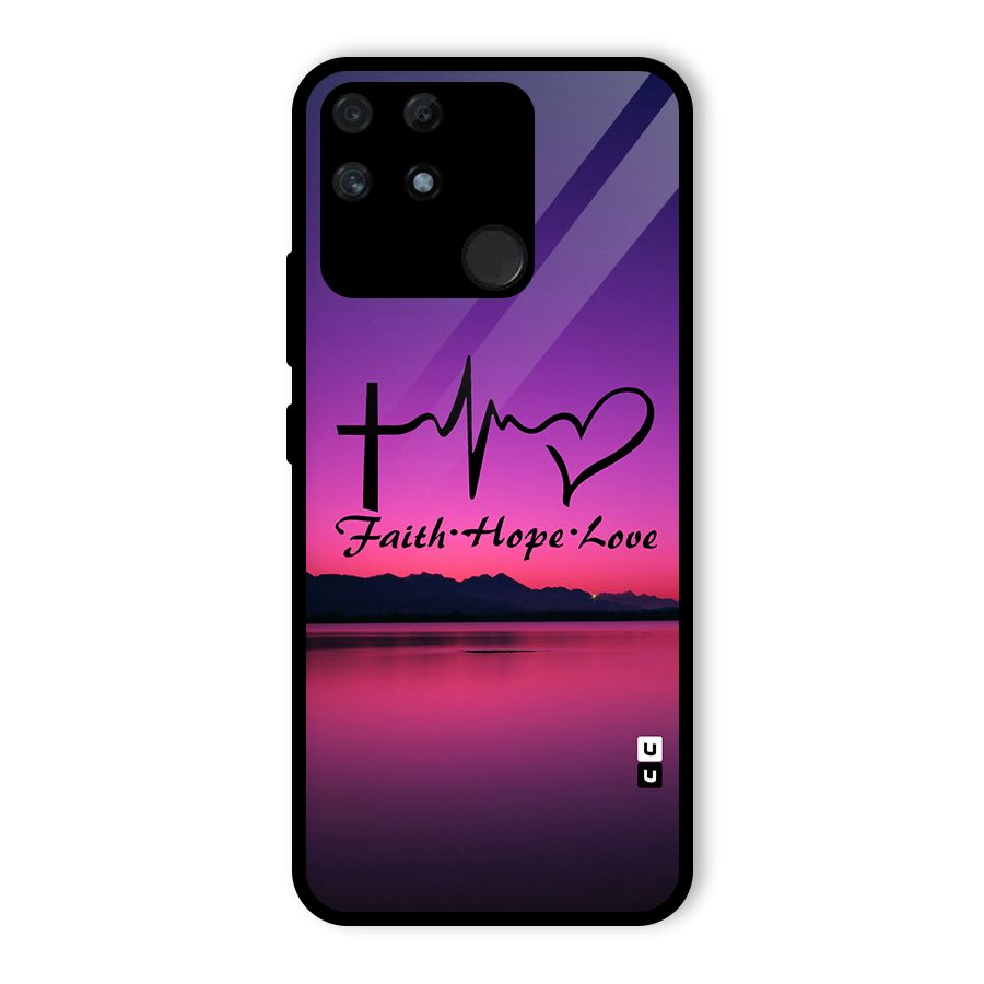 Faith Hope Love Evening Sky Glass Back Case for Realme Narzo 50A