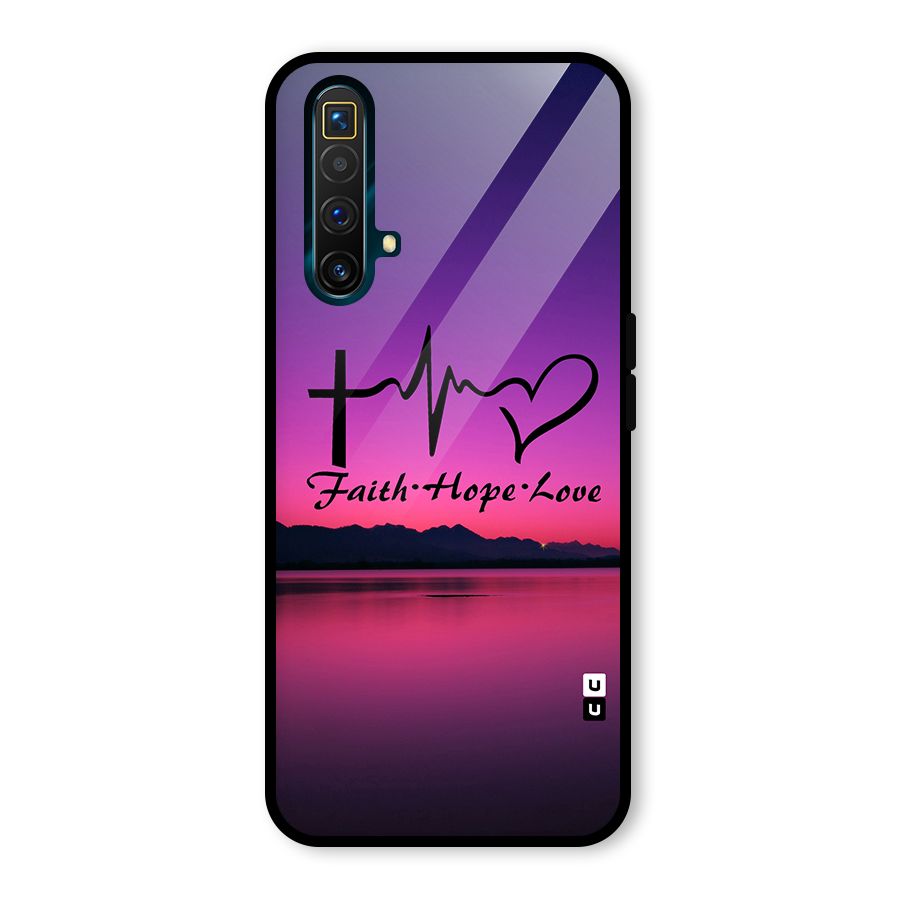 Faith Hope Love Evening Sky Glass Back Case for Realme X3