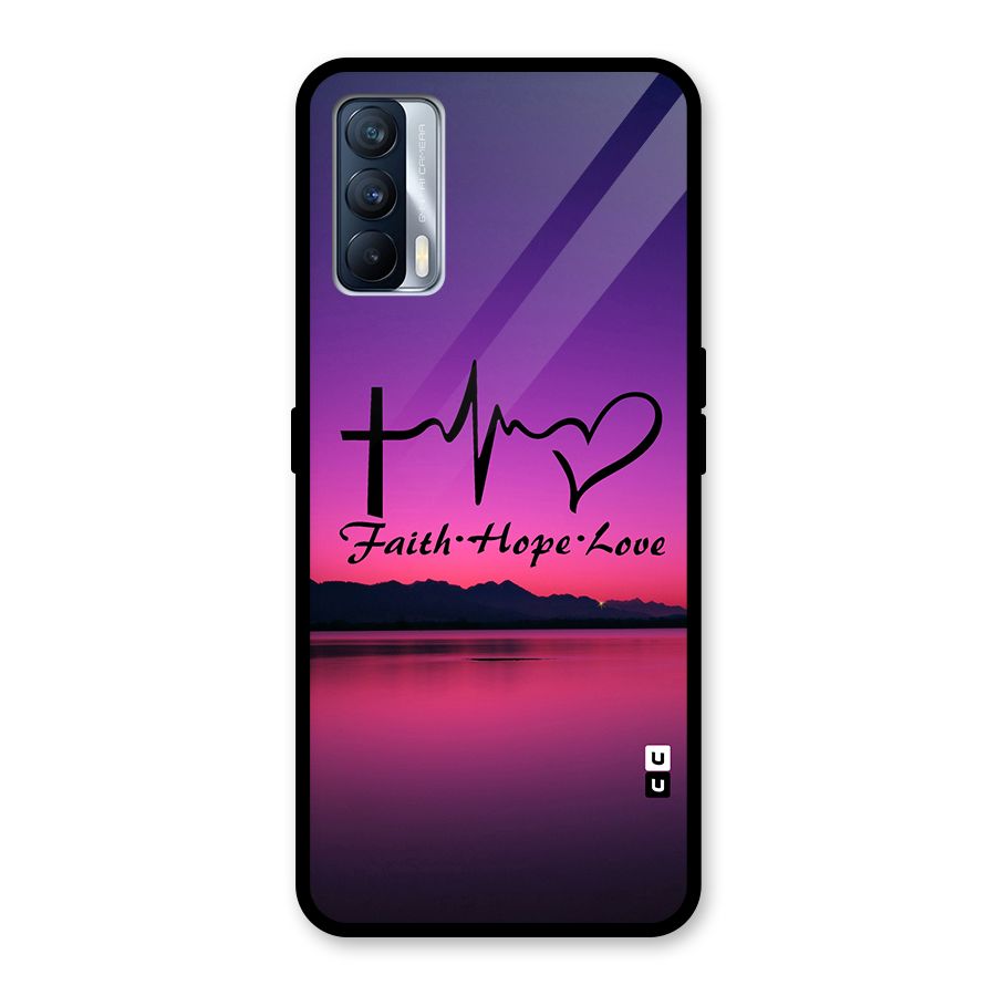 Faith Hope Love Evening Sky Glass Back Case for Realme X7