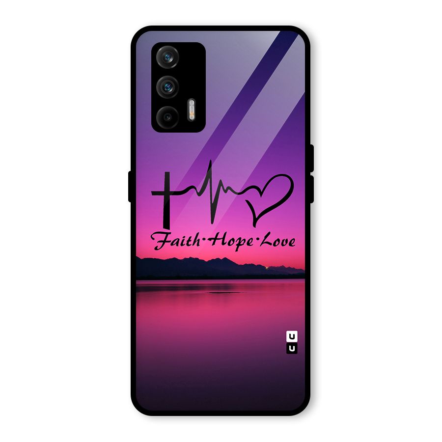 Faith Hope Love Evening Sky Glass Back Case for Realme X7 Max