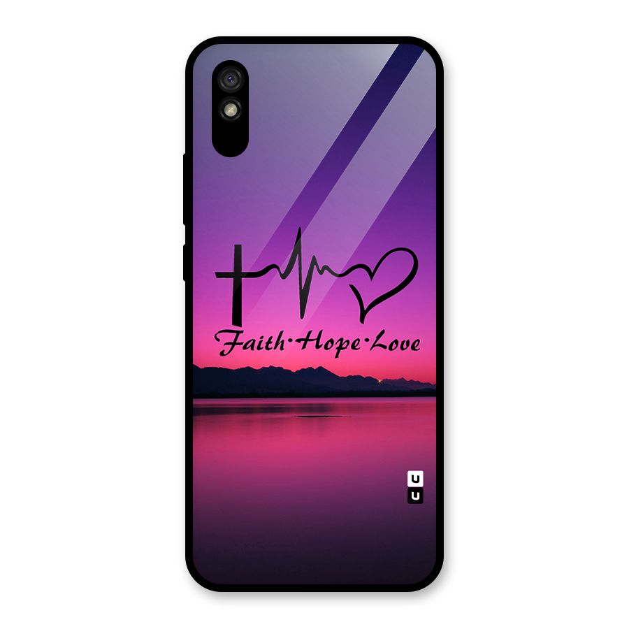 Faith Hope Love Evening Sky Glass Back Case for Redmi 9A