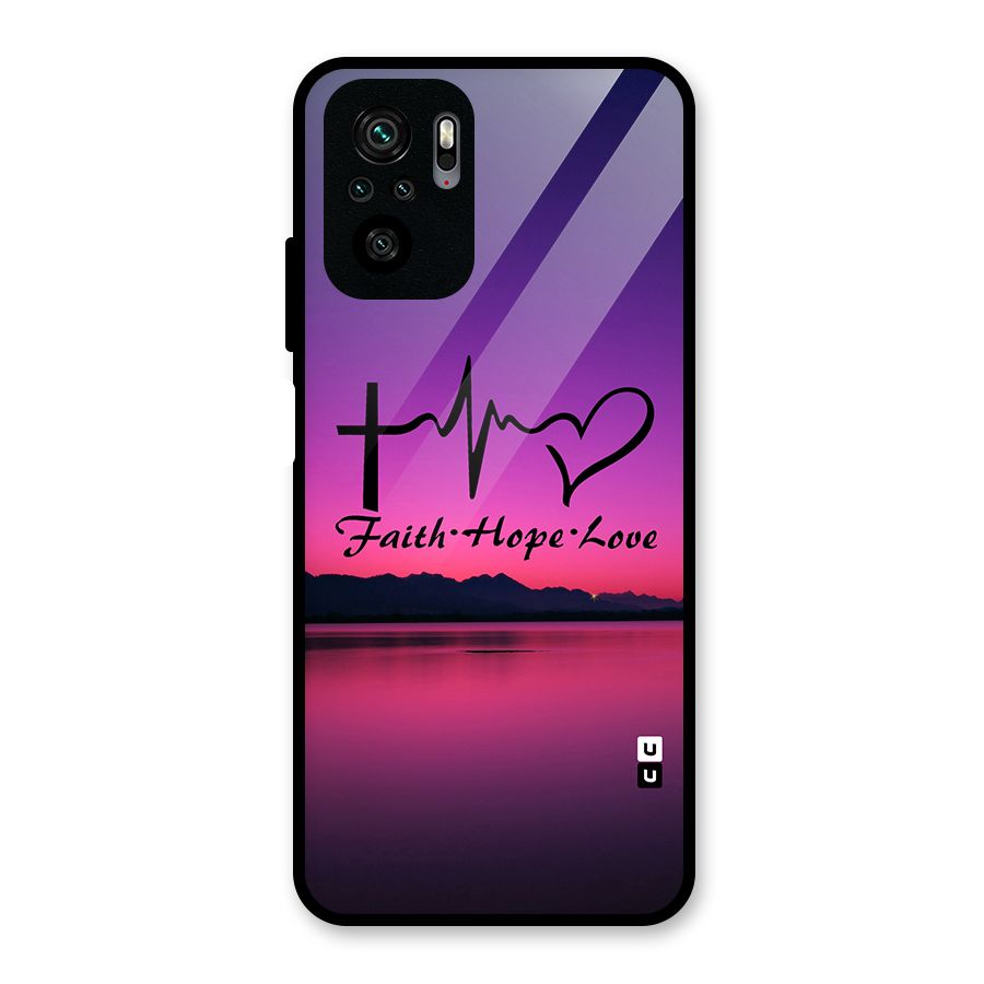 Faith Hope Love Evening Sky Glass Back Case for Redmi Note 10