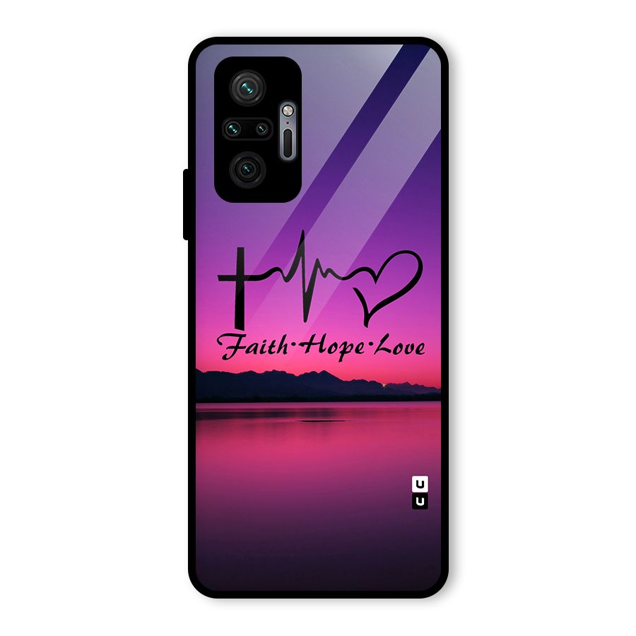 Faith Hope Love Evening Sky Glass Back Case for Redmi Note 10 Pro Max
